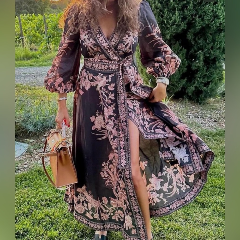 ZIMMERMANN Waverly Wrap Cotton Maxi Dress